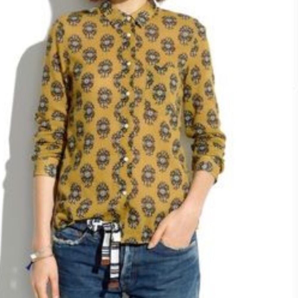 Madewell Floral Woodcut Cotton Shirt